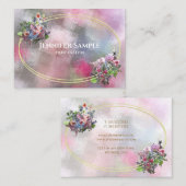 Moderne Abstracte Waterverf bloemen Gold Lijst top Visitekaartje (Voorkant / Achterkant)