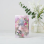 Moderne Abstracte Waterverf bloemen Gold Lijst top Visitekaartje (Staand voorkant)