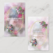 Moderne Abstracte Waterverf bloemen Gold Lijst top Visitekaartje (Voorkant / Achterkant)