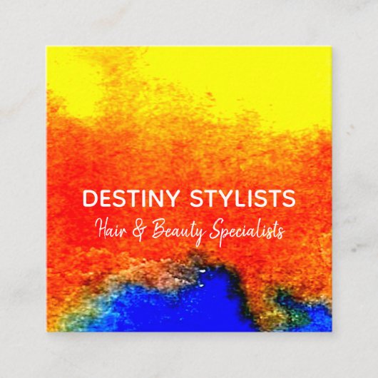 Moderne Abstracte Waterverf Bloemen Make-up Artist Vierkante Visitekaartje (Voorkant)