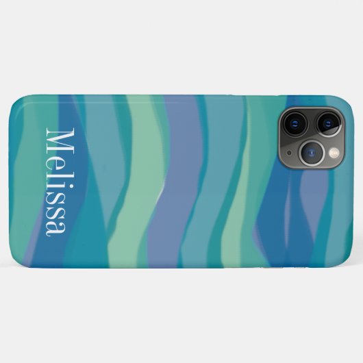Moderne Abstracte Waterverf Blue Custom Case-Mate iPhone Case (Achterkant (horizontaal))