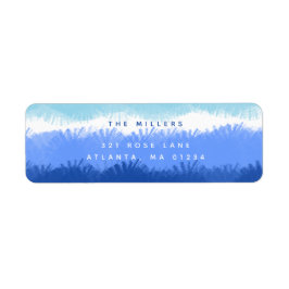 Moderne Abstracte Waterverf Blue Return-adres Etiket