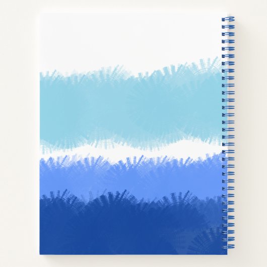 Moderne Abstracte Waterverf Blue Tones Sketchbook Notitieboek (Achterkant)