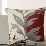Moderne Abstracte Waterverf Burgundy Kussen<br><div class="desc">Stijlvolle werpkussens zijn voorzien van een artistiek abstract ontwerp in een crème, Bourgogne en grijs kleurenpalet. Een artistiek abstract ontwerp is voorzien van een waterverf blad en een geometrische cirkelstructuur met schoppen van wogunst en grijs met zwarte en goudaccenten op een roemrijke ivoren achtergrond. Deze abstracte samenstelling is gebaseerd op...</div>