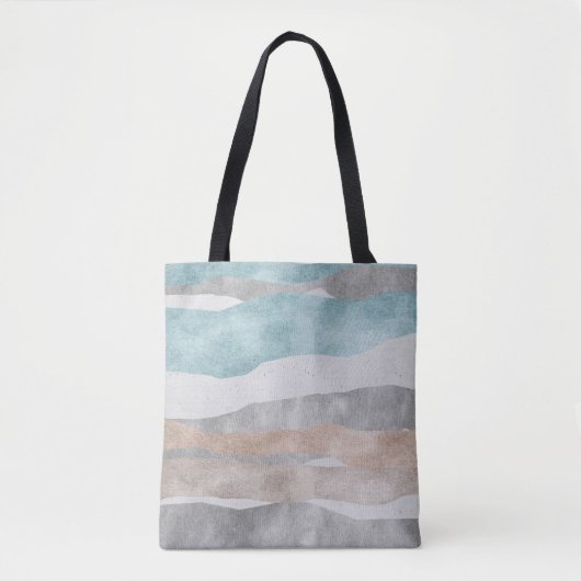 Moderne Abstracte Waterverf Canvas tas met Wavy St (Voorkant)