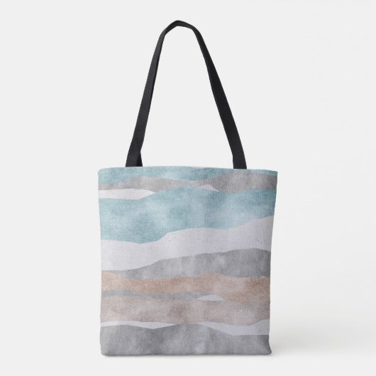 Moderne Abstracte Waterverf Canvas tas met Wavy St (Achterkant)