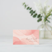 Moderne Abstracte Waterverf Chic Blush Visitekaartje (Staand voorkant)