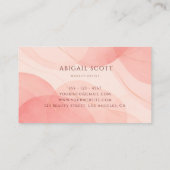 Moderne Abstracte Waterverf Chic Blush Visitekaartje (Achterkant)