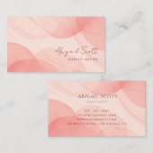Moderne Abstracte Waterverf Chic Blush Visitekaartje (Voorkant / Achterkant)