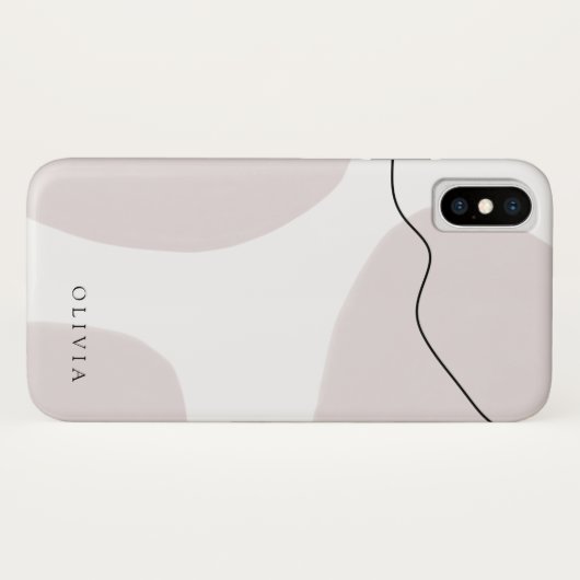 Moderne Abstracte Waterverf | Chic Neutraal Case-Mate iPhone Case (Achterkant (horizontaal))