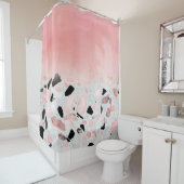 Moderne abstracte waterverf en marmerontwerp douchegordijn (In situ)