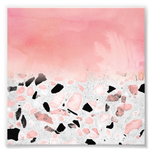 Moderne abstracte waterverf en marmerontwerp foto afdruk (Voorkant)