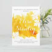 Moderne abstracte waterverf gele repetitie diner kaart (Staand voorkant)