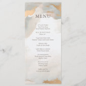 Moderne Abstracte Waterverf Gold Wedding Menu (Voorkant)