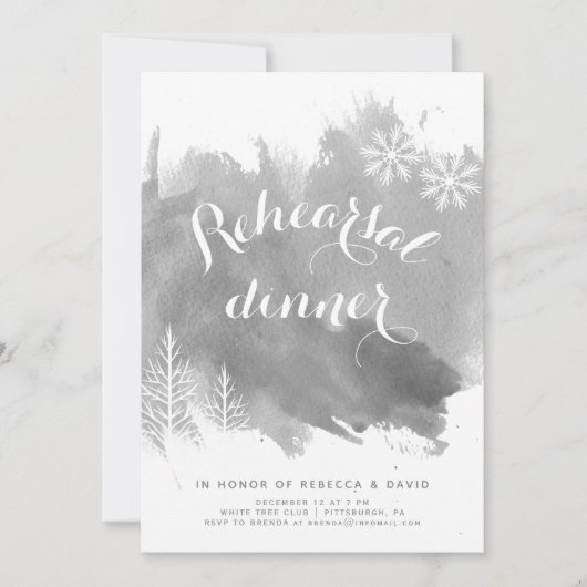 Moderne abstracte waterverf, grijze repetitie dine kaart (Voorkant)