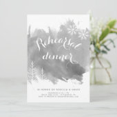 Moderne abstracte waterverf, grijze repetitie dine kaart (Staand voorkant)