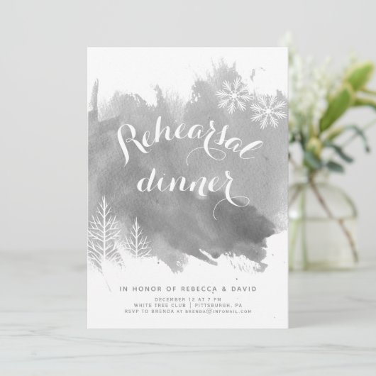 Moderne abstracte waterverf, grijze repetitie dine kaart (Staand voorkant)