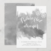 Moderne abstracte waterverf, grijze repetitie dine kaart (Voorkant / Achterkant)