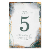 Moderne Abstracte Waterverf Groene en gouden bruil Kaart (Voorkant)