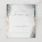 Moderne Abstracte Waterverf Groene en gouden bruil Plaatskaartje (Buitenkant ongevouwen)