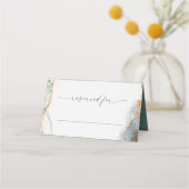 Moderne Abstracte Waterverf Groene en gouden bruil Plaatskaartje (Voorkant)