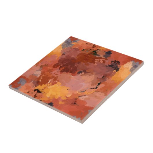 Moderne Abstracte Waterverf herfstkunst Tegeltje (Zijkant)