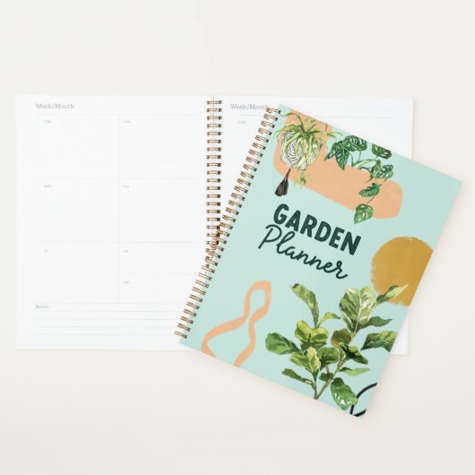 Moderne Abstracte Waterverf Huisplantentuin Planner (Display)