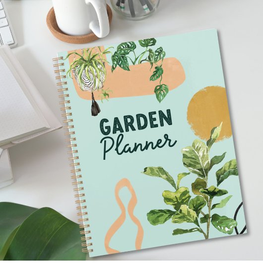 Moderne Abstracte Waterverf Huisplantentuin Planner