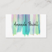 moderne abstracte waterverf kleurrijke gewoonte visitekaartje (Voorkant)