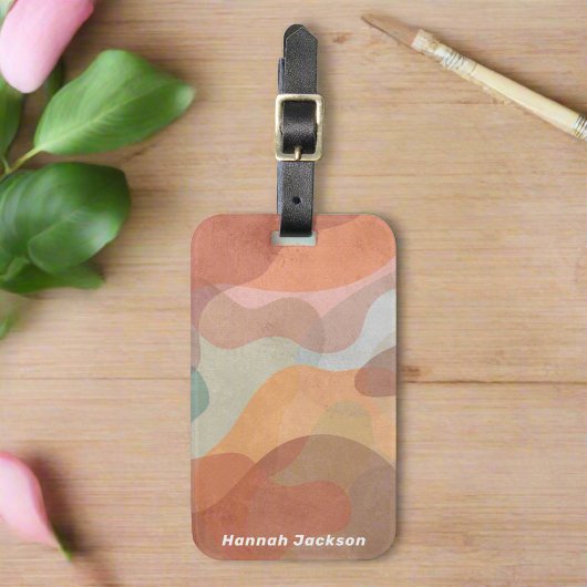 Moderne Abstracte Waterverf Kleurrijke Reizen Init Bagagelabel