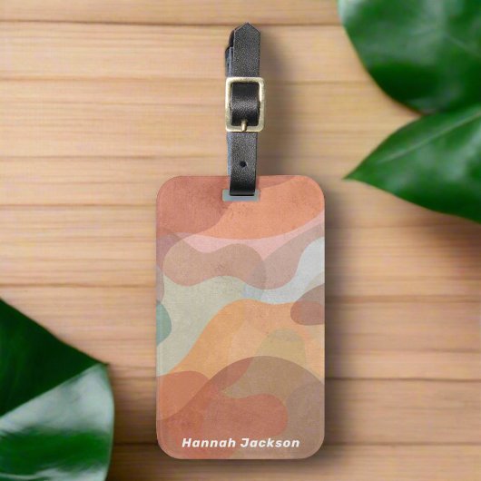 Moderne Abstracte Waterverf Kleurrijke Reizen Init Bagagelabel