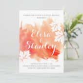 Moderne abstracte waterverf koraal koppels douche kaart (Staand voorkant)