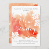 Moderne abstracte waterverf koraal koppels douche kaart (Voorkant / Achterkant)