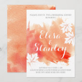 Moderne abstracte waterverf-koraalrepetitie diner kaart (Voorkant / Achterkant)