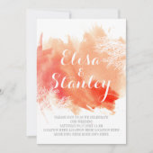 Moderne abstracte waterverf koraalrif bruiloft kaart (Voorkant)