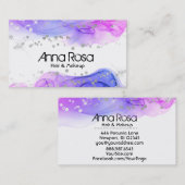 ** Moderne Abstracte Waterverf Lavendel Magenta Visitekaartje (Voorkant / Achterkant)
