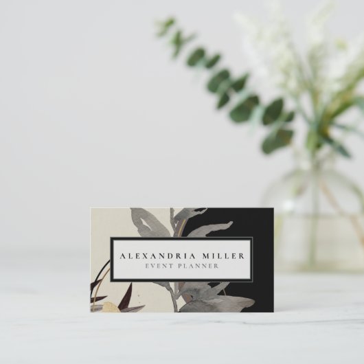 Moderne Abstracte Waterverf leest | Zwart Visitekaartje (Staand voorkant)