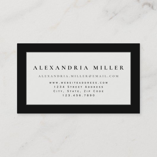Moderne Abstracte Waterverf leest | Zwart Visitekaartje (Achterkant)