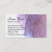 ** Moderne Abstracte Waterverf Magenta Lavendel Visitekaartje (Achterkant)