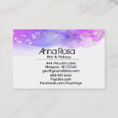 ** Moderne Abstracte Waterverf Magenta Lavendel Visitekaartje (Achterkant)