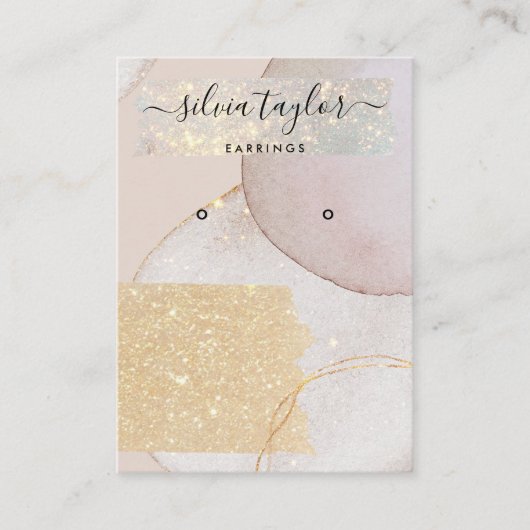 Moderne Abstracte Waterverf Minimalistisch oormerk Visitekaartje (Voorkant)