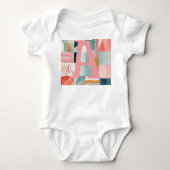 Moderne Abstracte Waterverf Monogram Letter A Romper (Voorkant)