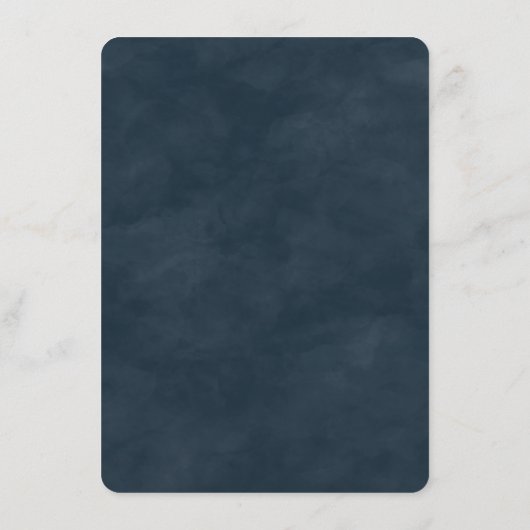 Moderne Abstracte Waterverf Moonlight Blue Wedding Menu (Achterkant)