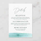 Moderne Abstracte Waterverf Oceaan bruiloft detail Informatiekaartje (Voorkant)