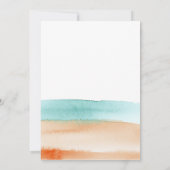 Moderne Abstracte Waterverf Oceaan Strand Bruiloft Kaart (Achterkant)