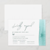 Moderne Abstracte Waterverf Oceaan Strand Bruiloft RSVP Kaartje (Voorkant / Achterkant)