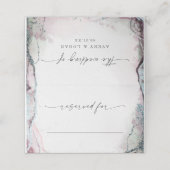 Moderne Abstracte Waterverf Paarse & groene bruilo Plaatskaartje (Buitenkant ongevouwen)