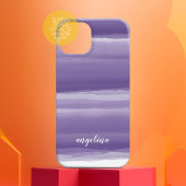 Moderne Abstracte Waterverf Paarse scriptnaam Case-Mate iPhone Case
