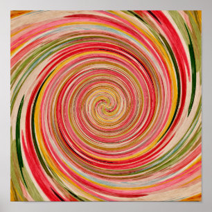 Moderne Abstracte Waterverf Pastel Roze Poster
