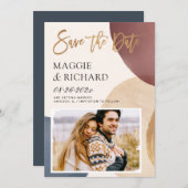 Moderne Abstracte Waterverf penseel lijn foto Save The Date (Voorkant / Achterkant)